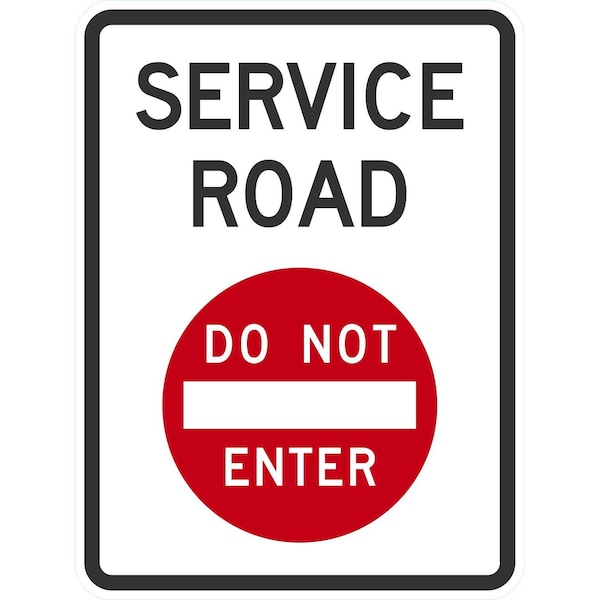 Lyle Service Road (Do Not Enter Symbol), 18x24, High Intensity Prismatic, White G-10858-HI_18x24 - main