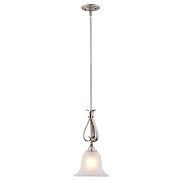 Vaxcel Monrovia Brushed Nickel Transitional Mini Pendant Ceiling Light with White Glass P0415 - main