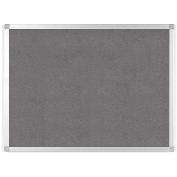 Mastervision Ayda Wall Mount Push Pin Bulletin Board, 36x48", Gray Felt, Aluminum Frame, Home/Office FA05429214 - main