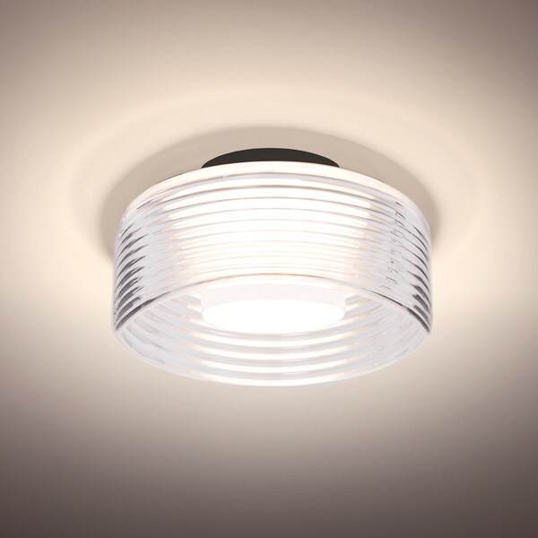 Besa Lighting Belu Ceiling, Clear Shade, Black Finish, 1x5W LED BELUCLC-LED-BK - main