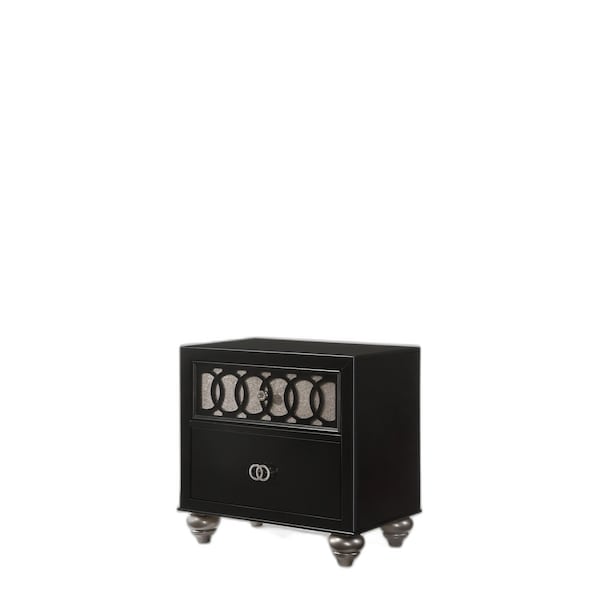 Homeroots 26" X 16" X 26" Copper Shimmery And Black Rubber Wood Nightstand 318750 - main