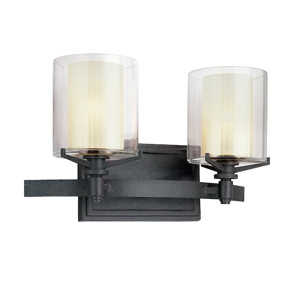 Troy Lighting Arcadia 2 Light Bath And Vanity 15 In. Textured Iron B1712-TRN - main