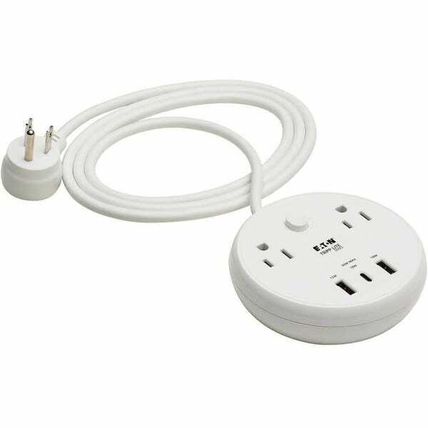 Eaton Tripp Lite Series Safe-IT 30W 2-Outlet Surge Protector 5-15R Outlets, 3 USB Ports, 6 ft. 1.8 m TLP26PD30WCAM - main