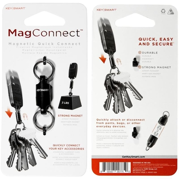 Keysmart Mag Connect Steel Black Magnetic Key Holder KS814-BLK - main