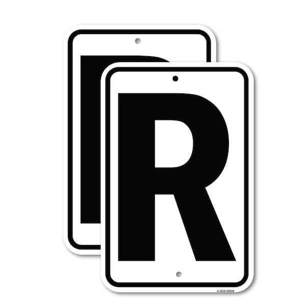 Signmission Sign with Letter R, 12'' X 18'' 2 Signs, Heavy Gauge Aluminum, 2PK A-1218-2PACK-22930 - main