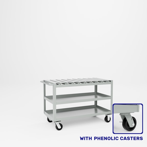 Pucel Heavy Duty Slat Top Cart, 48 in W x 33.5 in H x 24 in D, Putty S-48-DT-3-P - main
