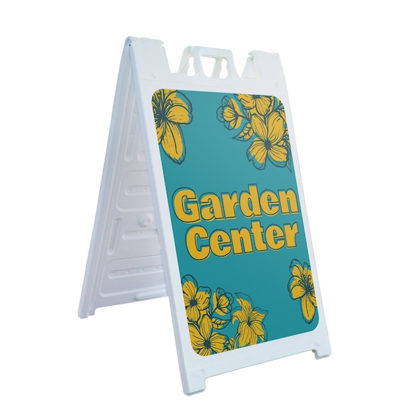 Signmission Garden Center, A-Frame & 2 Decals Installed, Heavy-Duty Plastic Frame SBHD-D-2436-30380 - main