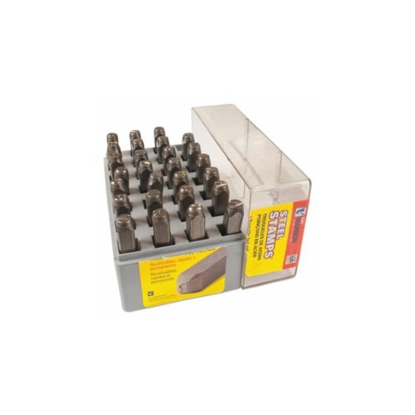 C.H. Hanson Standard Steel Hand Stamp Set, 1/2 in Stamp, 5/8 in x 5/8 in x 3 in, Ampersand Sym/Ltrs, Incl 337-20400 - main