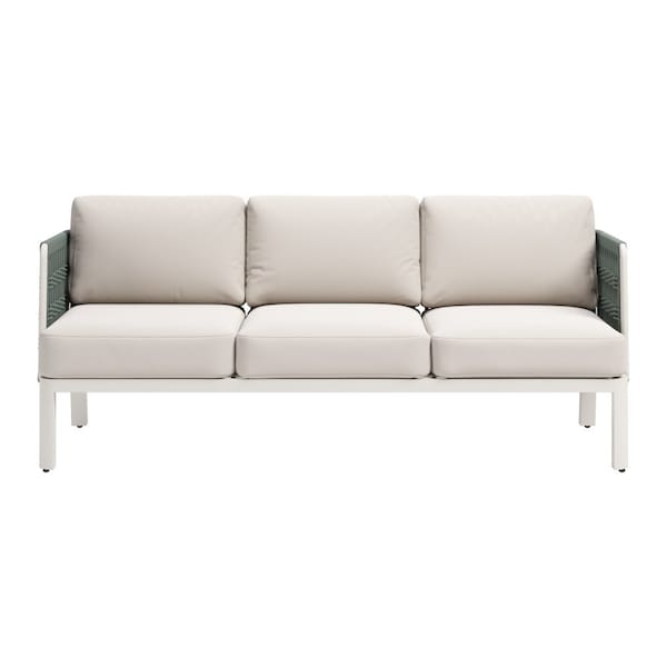 Homeroots 74" White Fabric Sofa 667659 - main