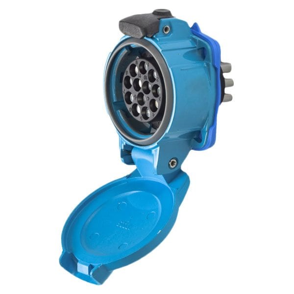 Meltric PN12c RECEPTACLE METAL BLUE SIZE 1 TYPE 4X IP 69 11P+G 15 A 480 VAC/ VDC 60 Hz 07-A4001 - main