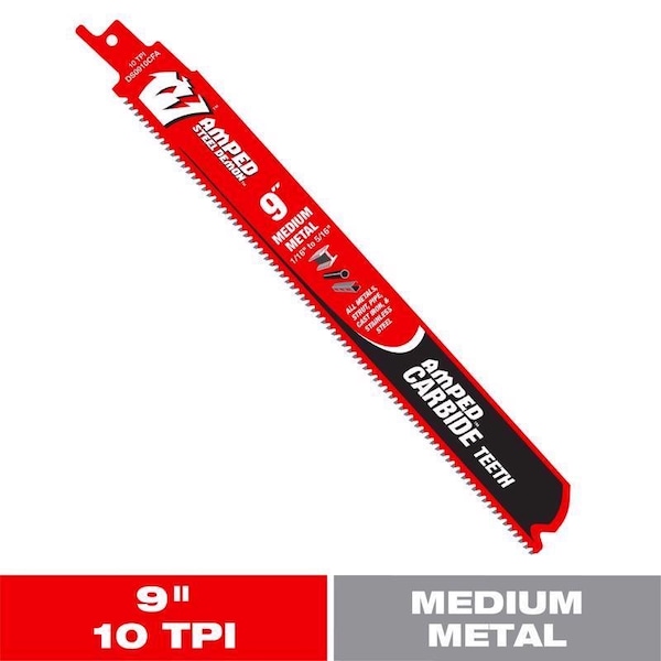 Diablo 9in. 10TPI AMPED Steel Demon Carbide Teeth Reciprocating Saw Blade for Medium Metal DS0910CFA - main