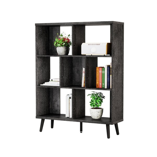 Homeroots 49" Charcoal Seven Tier Cube Bookcase 480462 - main