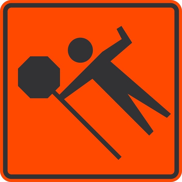 Lyle Flagger Symbol, 30x30, Non-Reflective, Orange G-15470-NA_30x30 - main