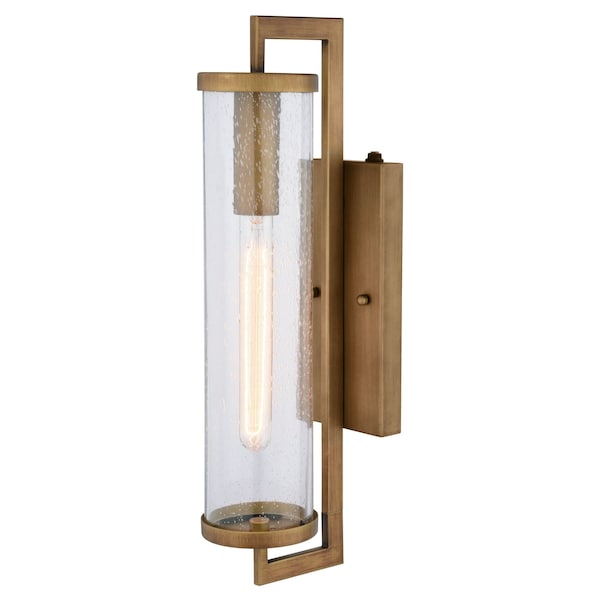Vaxcel Morgan Park 1-Light Warm Brass Dusk to Dawn Modern Outdoor Wall Sconce Fixture T0792 - main