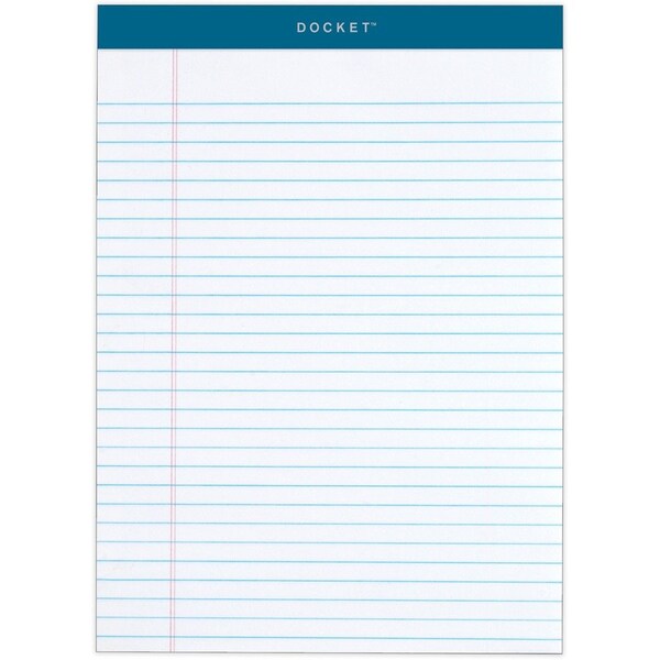 Tops 63410 Docket Ruled Perforated Pads Legal Rule Ltr White 12 50-Sheets Pads/pk 63410 - main