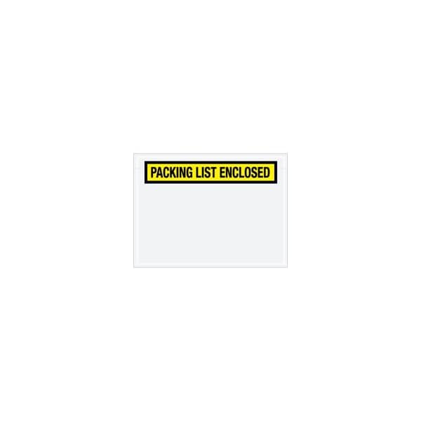 Bubblefast 6 3/4 x 5'' Yellow ''Packing List Enclosed'' Envelopes, 1000PK BFPL460 - main