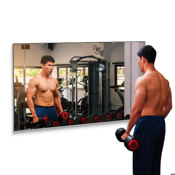 Fab Glass And Mirror HD Tempered Gym Mirror 36in. x 72in. | 1/4in Thick Full-Length Wall-Mounted Mirrors for Co GM36x72 - main