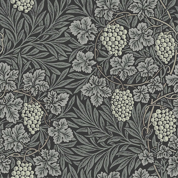 A-Street Prints Vine Denim Woodland Fruits Wallpaper 4153-82021 - main