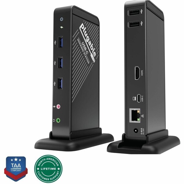 Plugable Technologies PLUGABLE USB C DOCKING STATION WITH CHARGING, COMPATIBLE WITH THUNDERBOLT 3 & US UD-CA1A - main