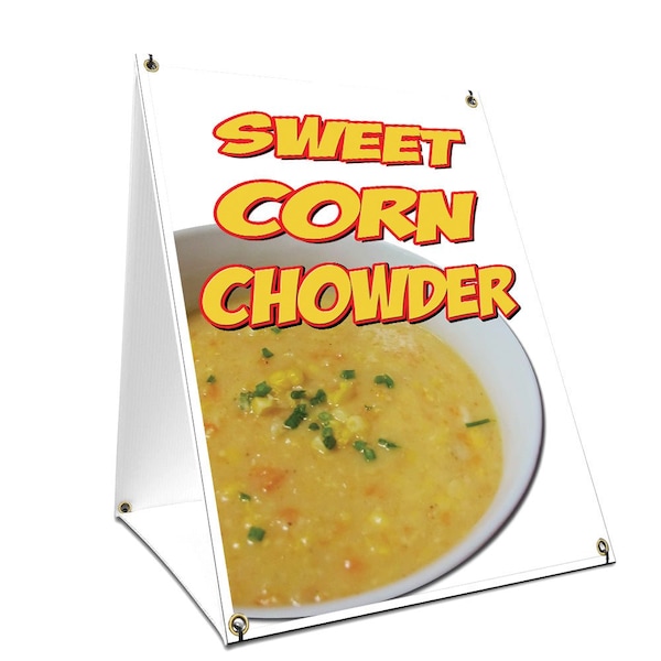 Signmission Sweet Corn Chowder, 36 Inch x 24 Inch A-frame Yard Sign, Plastic Sign SBC-2436-Sweet Corn Chowder - main