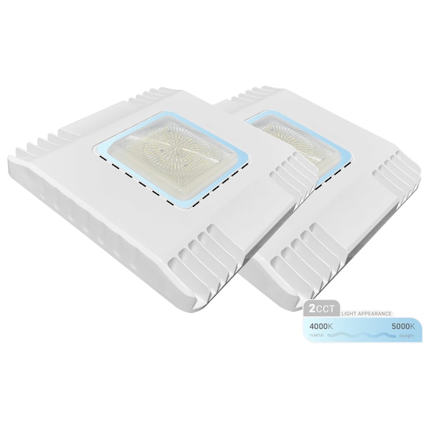 Nuwatt LED Canopy Lights for Gas Station, Carport, Waterproof, 5000K Daylight, 18000LM, 2PK NW-CP-150W-50K-WH-2P - main