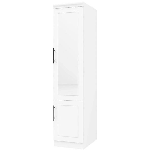 Homeroots 71" White Wood Mirrored Two Door Combo Dresser 616914 - main