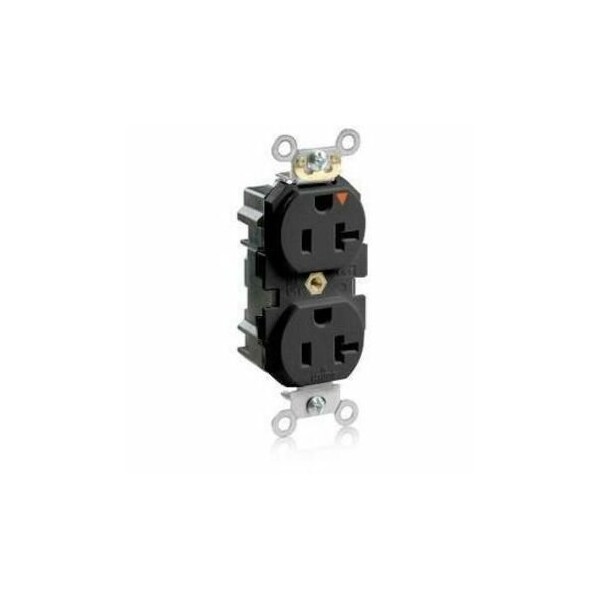 Leviton Lev-Lok Industrial Grade Tamper Resistant Duplex Receptacle, 20 Amp, 125 Volt MT563-IGE - main
