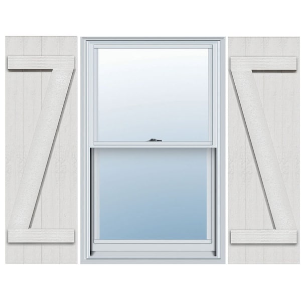 Ekena Millwork Timberthane Faux Rustic 4 Board Joined Board-n-Batten Faux Wood Shutters w/Z-Board, 21 1/2"W x 42"H FBJ06Z21X042RUF - main