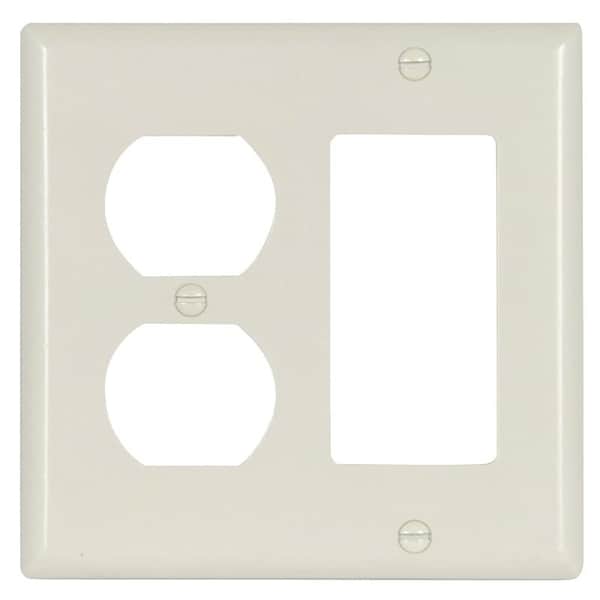 Eaton Wiring Devices Combination Wallplate, 4-1/2 in L, 2-3/4 in W, Standard, 2 -Gang, Thermoset 2157LA-BOX - main