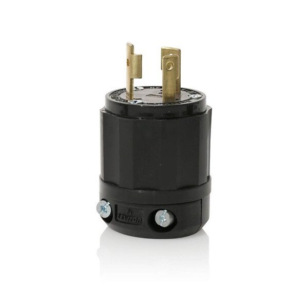 Leviton Locking Plug 30A 2P 3W Ind Gr Black 2611-B - main