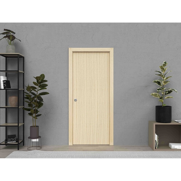 Sartodoors Sliding French Pocket Door with, Planum 0010 Vertical Natural Veneer, Kit Trims Rail Hardware, Soli PLANUM0010PD-VSH-42 - main