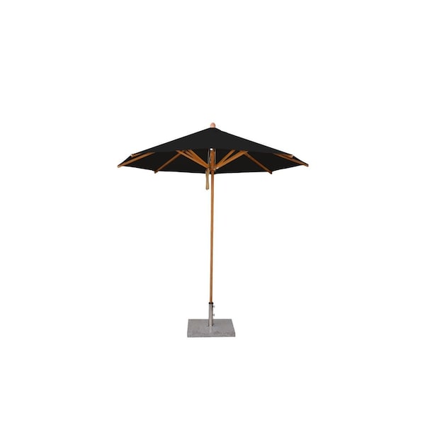 Bambrella 8.5' Round Bamboo Market Umbrealla s/1.5" Pole Diameter-Black Canopy 2.5m R-L38-B - main