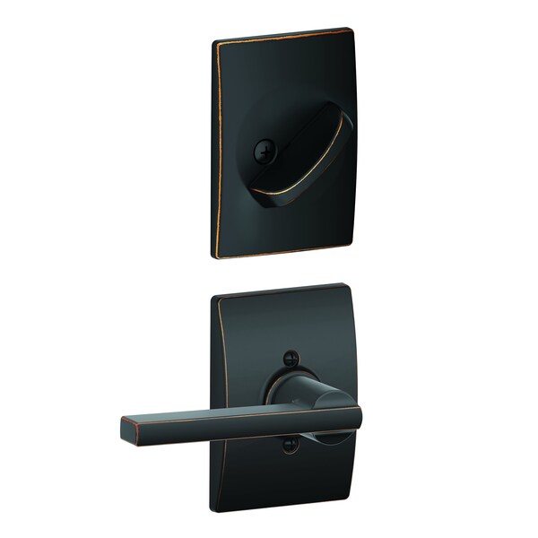 Schlage Residential Schlage Custom Custom Latitude Lever with Century Rose Interior Active Trim with 16680 Latch and FC59LAT716CEN - main