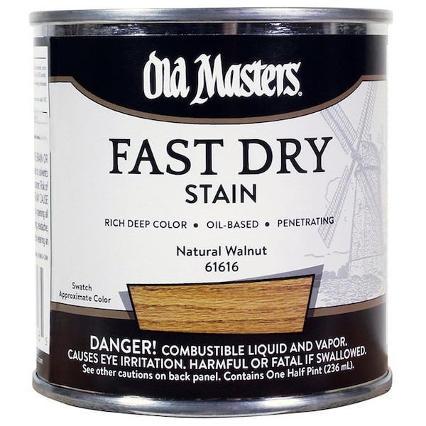 Fast Dry Stain 1/2 Pt Old Masters Natural Walnut Interior Oil-Based Wood Stain 61616 - main
