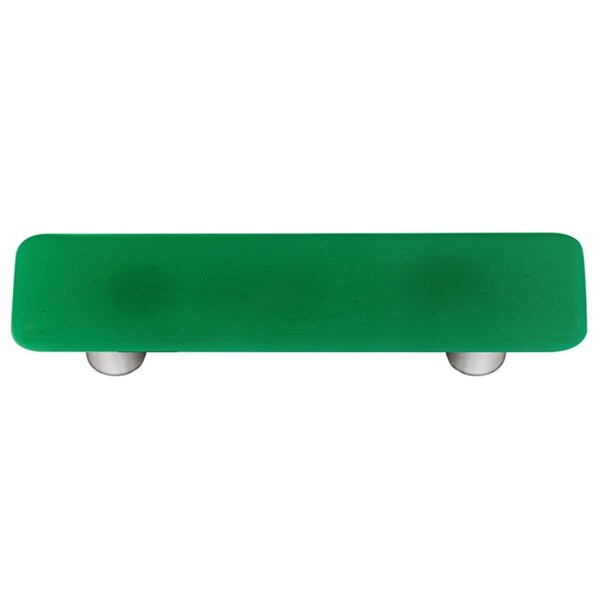 Palacedesigns Emerald Green Rectangle Glass Cabinet Pull - Aluminum Post PA966867 - main