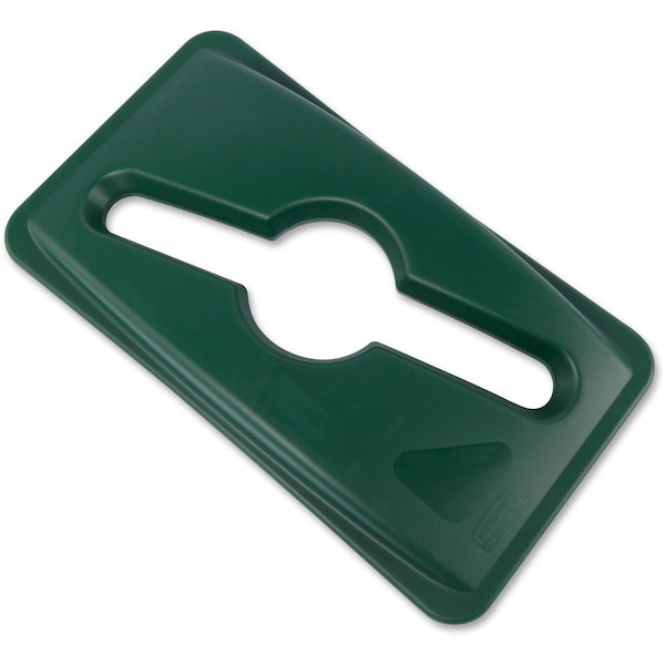 Rubbermaid Commercial Slim Jim(R) 23 gal Recycling Lid, Dome Green, Resin, 1 Openings 11 1/2 in W/Dia 1788373 - main