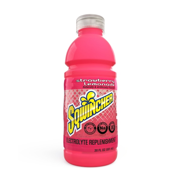 Sqwincher Sports Drink, Regular, 20 oz ready to drink, Strawberry-Lemonade, PK24 159030536 - main