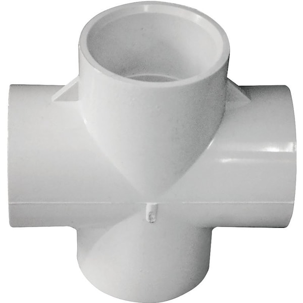 Lasco Pipe Cross, 1 in, Slip, PVC, White, SCH 40 Schedule, 450 psi Pressure 420010BC - main