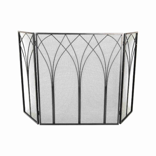 Lavish Home Fireplace Screen 3 Panel Fireplace Gate with Protective Mesh for Wood-Burning Fire Place 80-FPSR-11 - main