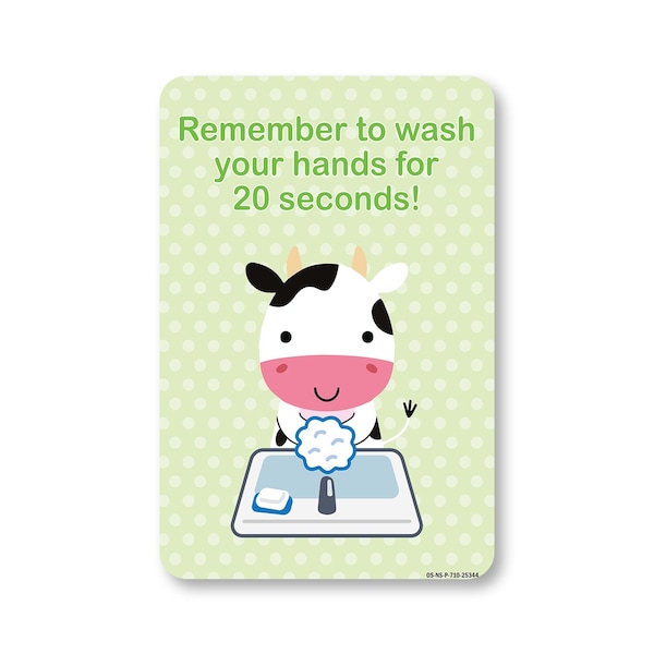 Signmission PSA, Remember To Wash Your Hands For 20 Seconds, 10in X 7in Rigid Plastic, OS-NS-P-710-25344 OS-NS-P-710-25344 - main