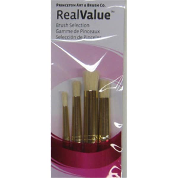 Princeton Artist Brush Co Real Value Short Handle Set, Natural Bristle, 4PK 9180 - main