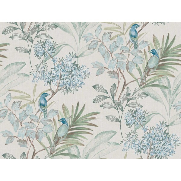 York Wallcoverings Handpainted Songbird Turquiose Wallpaper Sample TL1926SAM - main