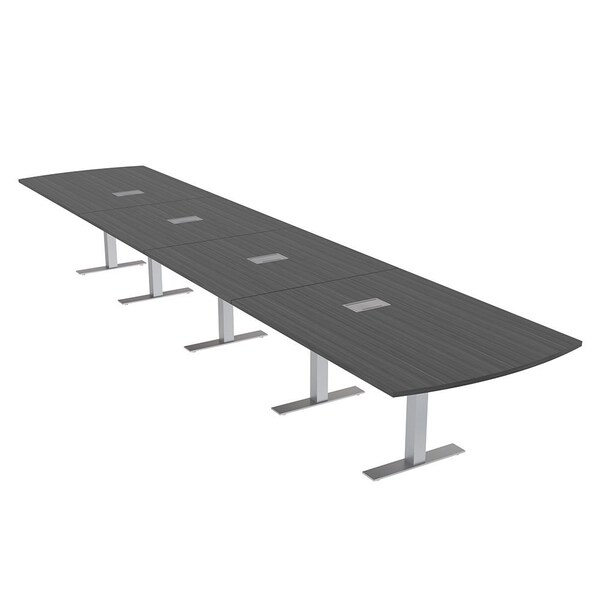 Skutchi Designs 18 Person Conference Table With Power Unit | 18' Arc Rectangle Table | Harmony Series HAR-AREC-48X216-T-WA7949-ESIL - main