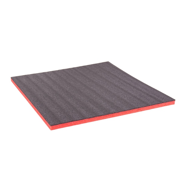 5S Supplies Black and Red 24in x 24in Tool Box Layered Foam Inserts. Perfect for Kaizen Projects - (20MM). ECONO-2X2-BLACK/RED-20MM - main