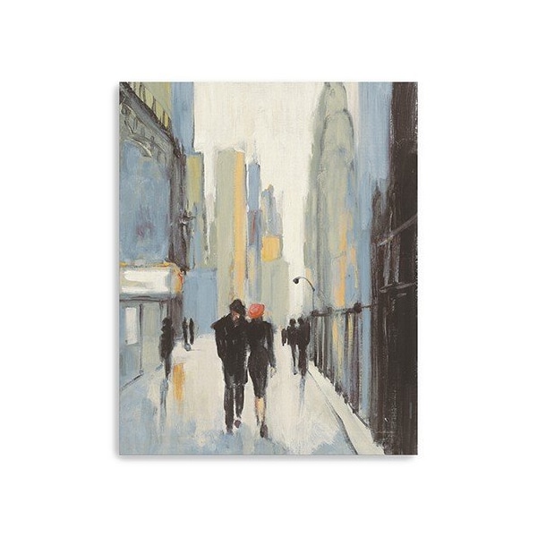 Homeroots 20" x 16" Watercolor Walk in the City Canvas Wall Art 399033 - main
