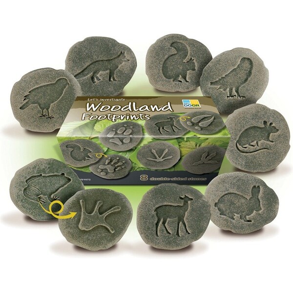 Yellow Door Let's Investigate Woodland Footprint Stones, 8 Pieces YUS1072 - main