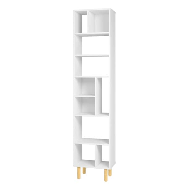 Homeroots 78" Brown And White Wood Ten Tier Bookcase 403096 - main