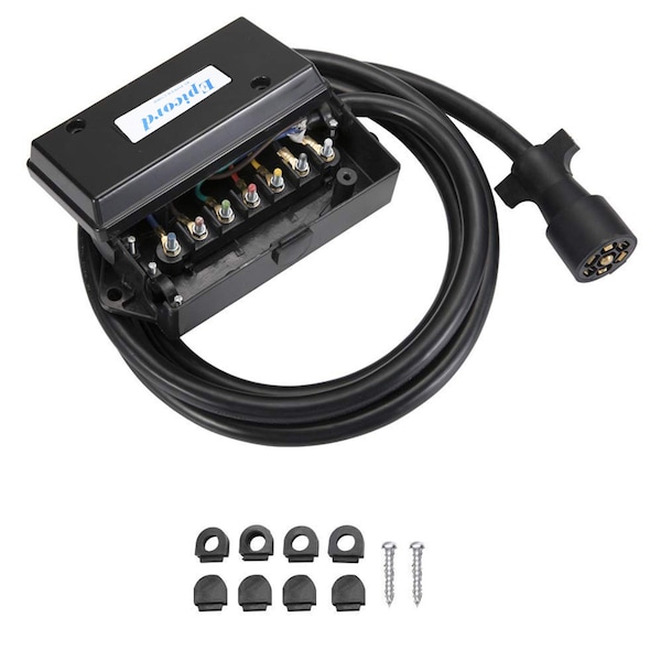 Epicord 7' 7-Way Trailer Cord with Conjunction Wire Box EXRV078-7X - main