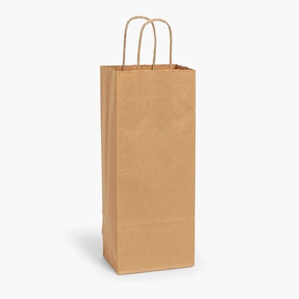 Nashville Wraps Natural Brown Kraft Shopping Bags, Wine 5.5x3.25x13in, 100PK VINKRH - main