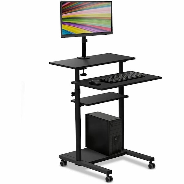 Mount-It Adjustable Rolling Presentation Lecturn MI-7942B - main